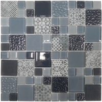 Mozaika recyklované sklo 300x300x6 šedá